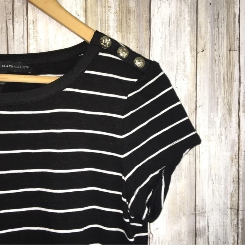 White House Black Market Striped Tee - Picture 2 of 3